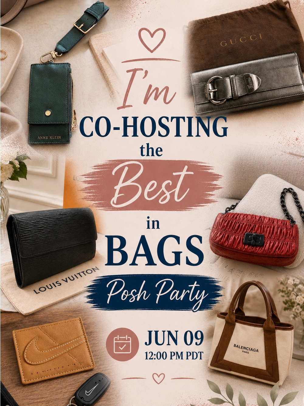 🎈I'm Co-Hosting the Best in Bags Posh Party June 9th 12:00 PM PDT.
